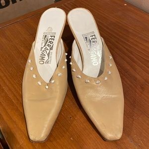 Ferragamo leather mules